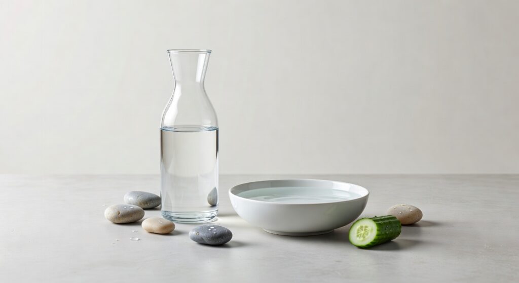 Femme buvant un verre d'eau pure pour une hydratation optimale