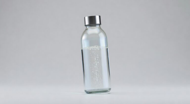 Bouteilles d'eau hydrogénée avec étiquette de prix comparatif