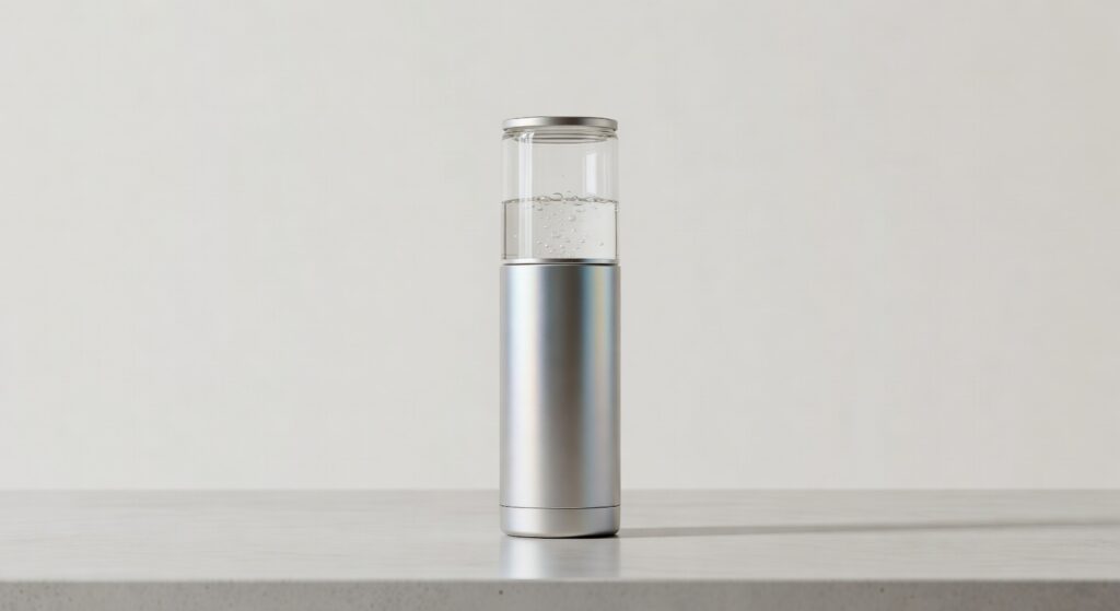 Bouteille hydrogène portable moderne avec technologie PEM et recharge USB pour eau enrichie en hydrogène